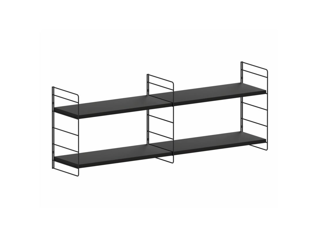 STEP L-2x1 Hanging Shelf | 124x45x27 cm | black