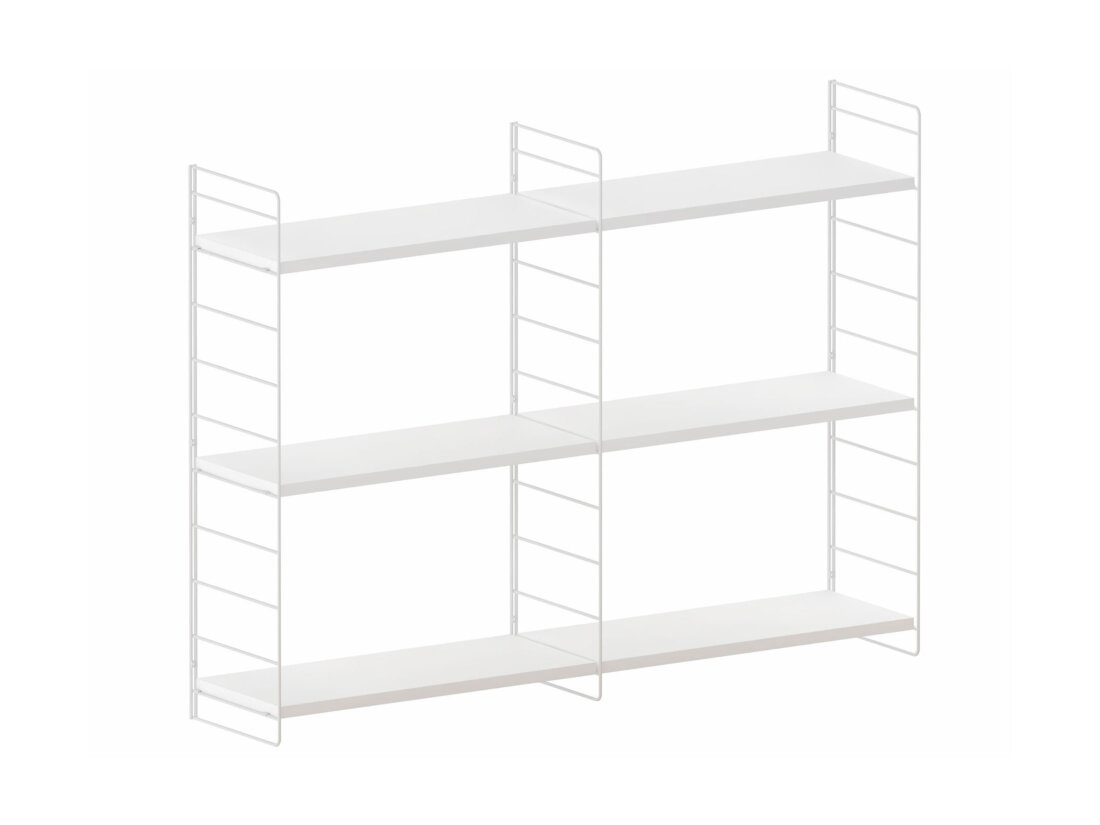 STEP L-2x2 Hängeregalsystem | 124x90x27 cm | weiß