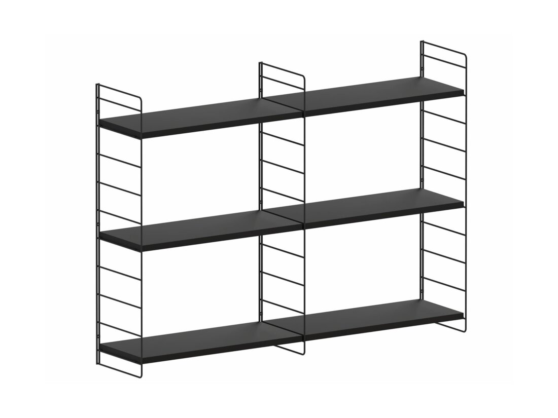 STEP L-2x2 Hängeregalsystem | Dekor schwarz