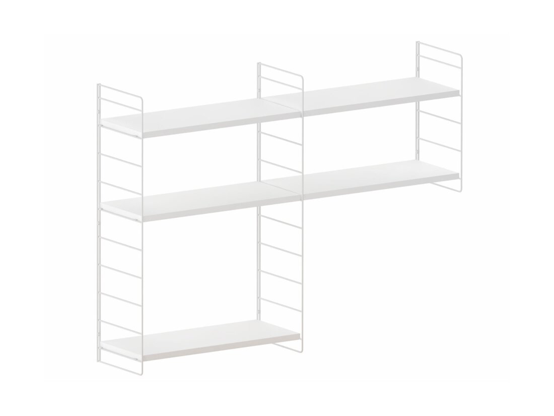 STEP L-2x2 Stepped Shelf | 124x90x27 cm | white