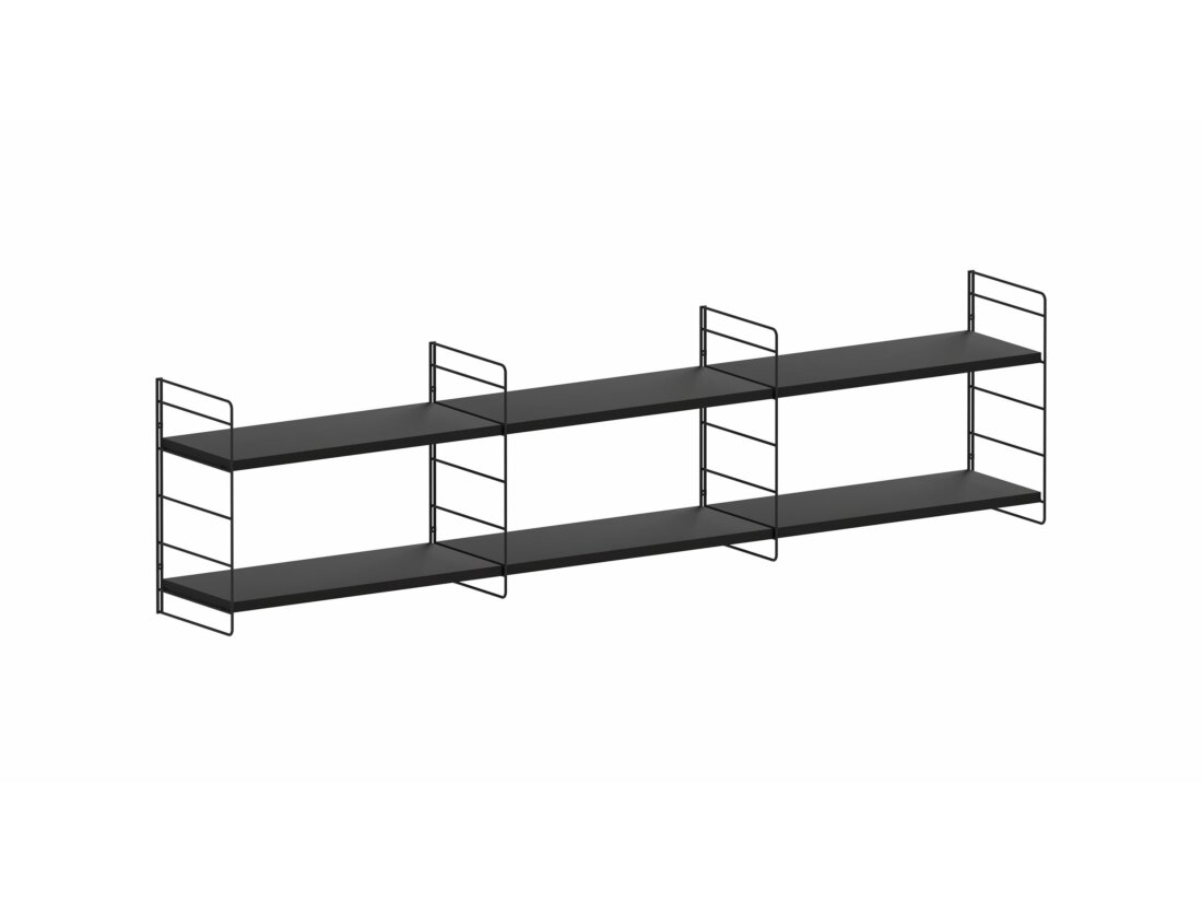 STEP L-3x1 Hanging Shelf | 185x45x27 cm | black