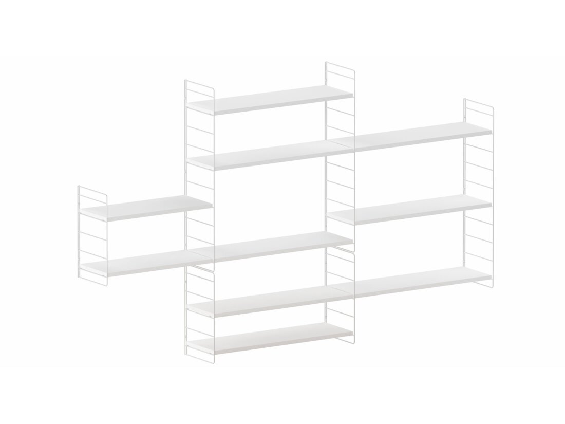 STEP MIX-3x4 Stepped Shelf | 224x135x27 cm | Decor white