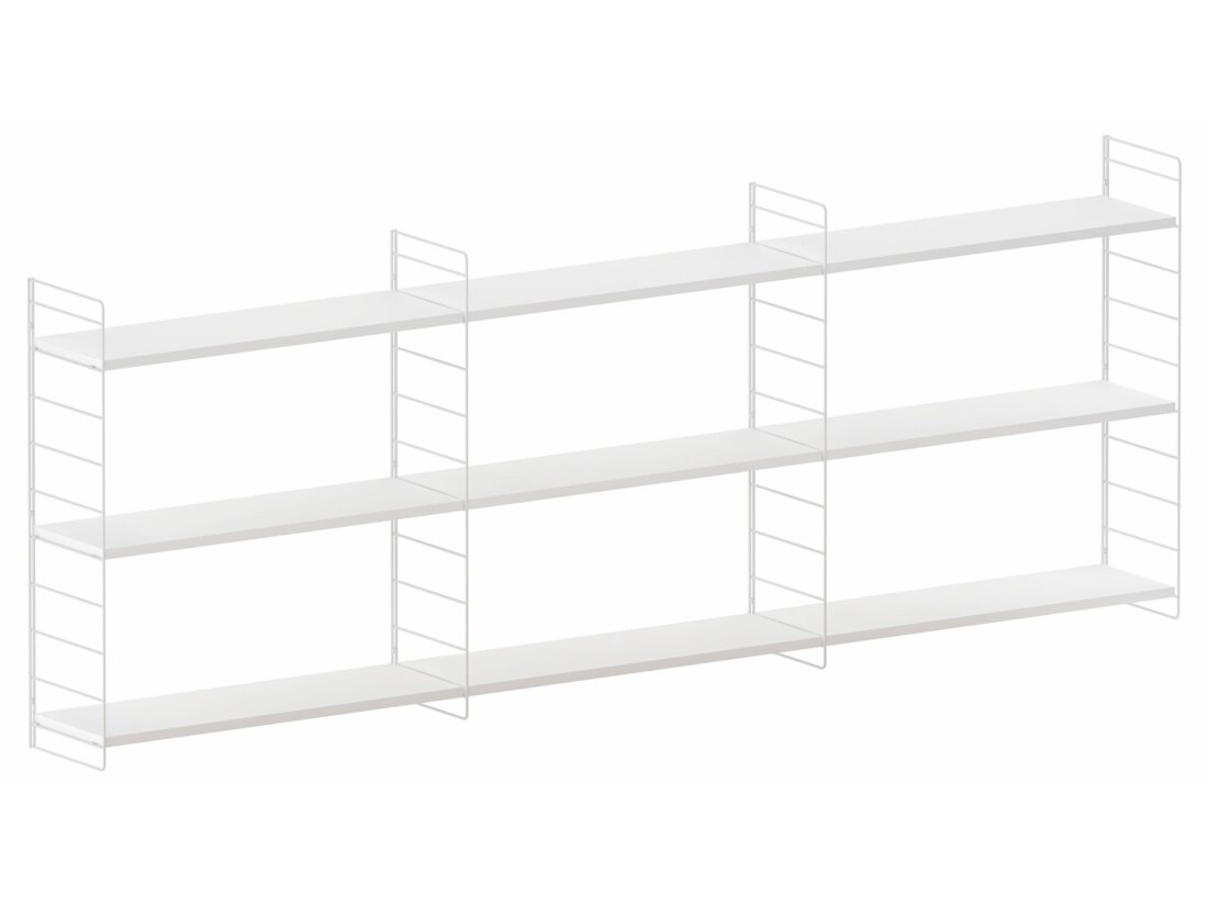 STEP XL-3x2 Hängeregalsystem | 245x90x27 cm | weiß