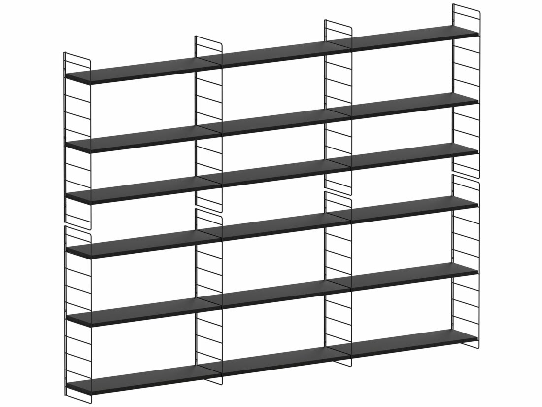 STEP XL-3x5 Hängeregalsystem | Dekor schwarz