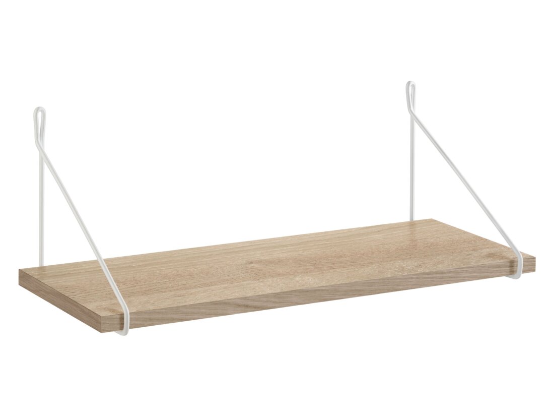 VINTAGE+FIL Hanging Shelf | 60x20 cm | oak wood veneer/white