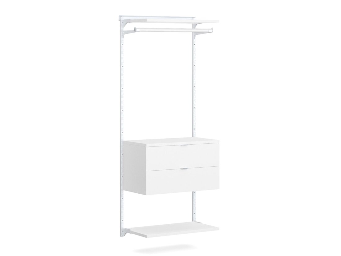 WALK-IN L-104 Schranksystem | 85x200x45 cm | Dekor weiß