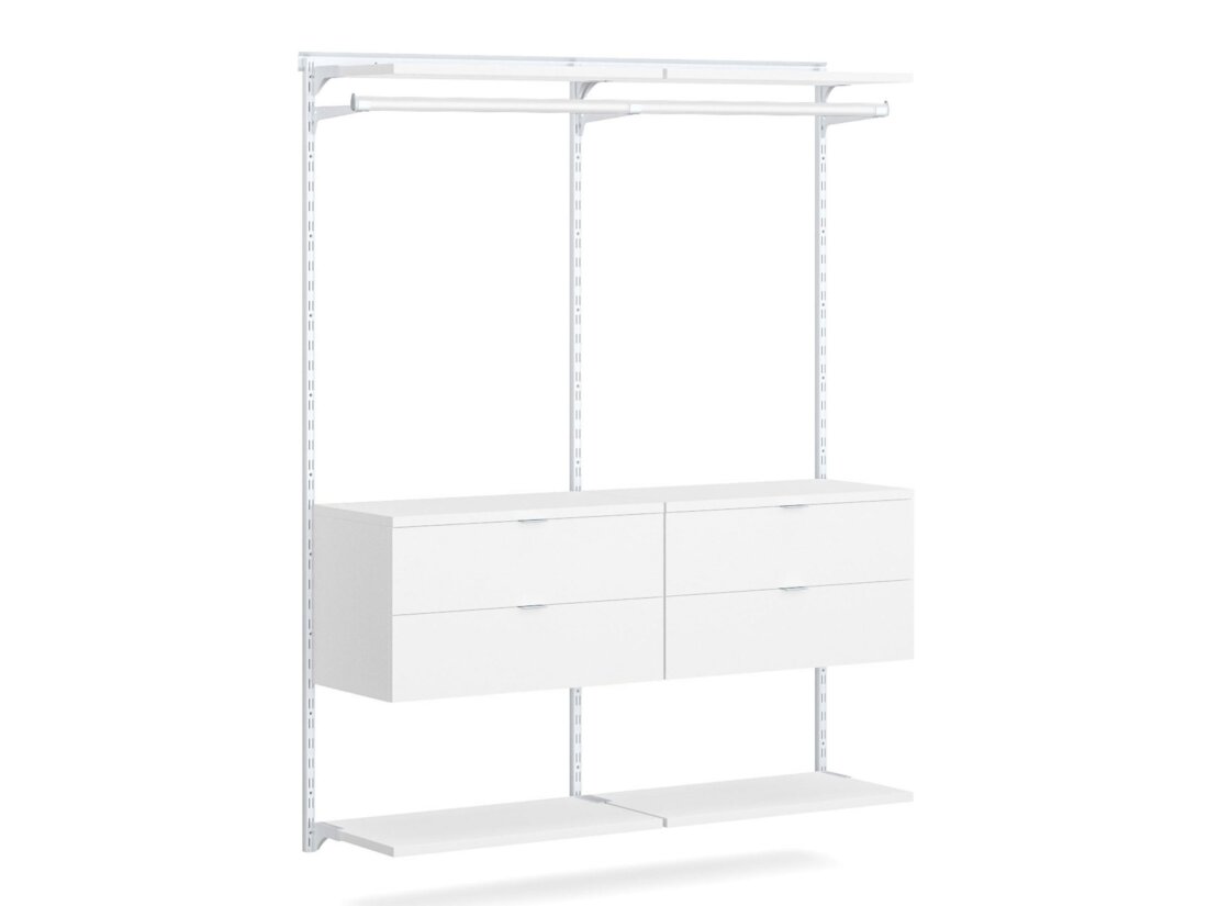 WALK-IN L-206 Wardrobe System | 165x200x45 cm | Decor white