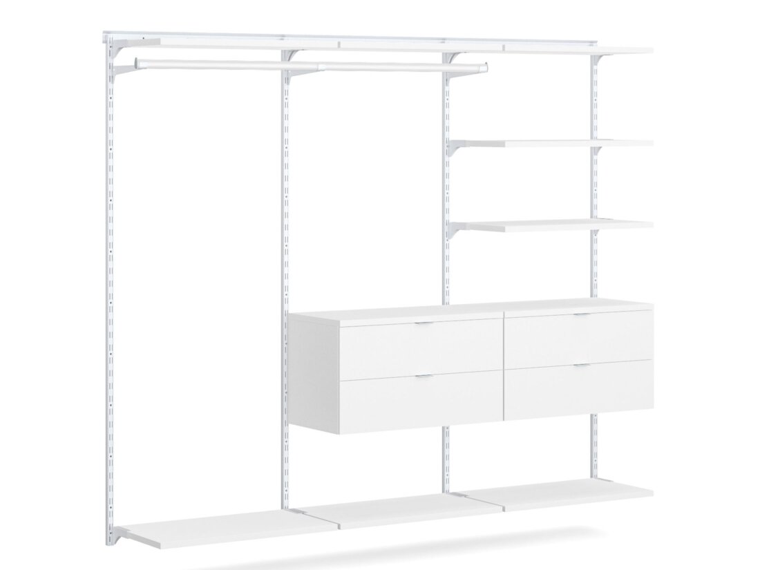 WALK-IN L-305 Schranksystem | 250x200x45 cm | weiß