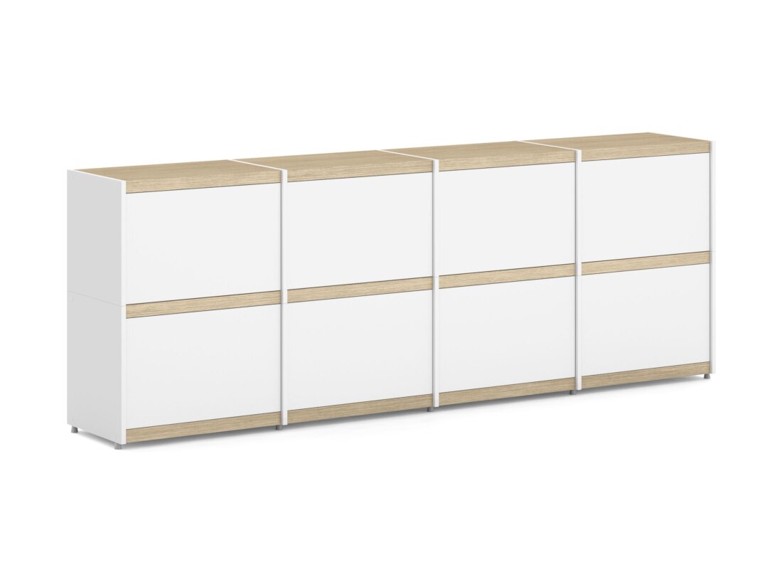YOMO 4x2-P Dressoir | 224x79x35 cm | eik/wit