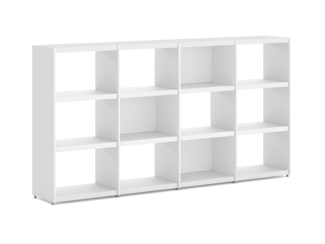 YOMO 4x3 Shelving System | 224x116x35 cm | Decor white
