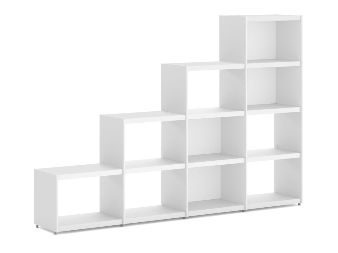 YOMO 4x4 Stufenregal | 224x152x35 cm | Dekor weiß