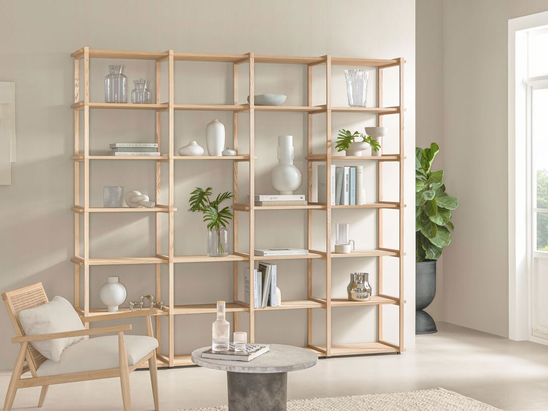 AIKO 1x2 Wooden Shelf | 65x75x36 cm | oak