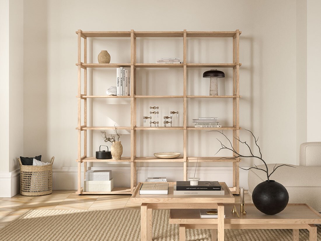 AIKO 4x6-P Wooden Shelving Unit | 236x213x36 cm | oak