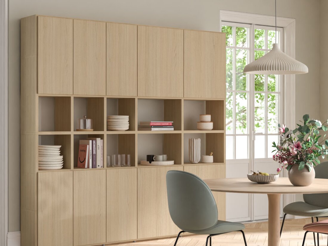BOON L-4x3-P Sideboard | weiß, eiche