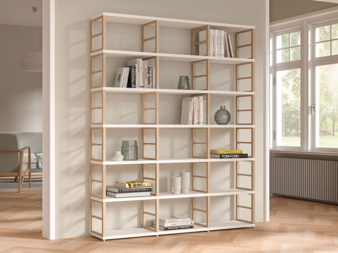 MAXX 5x5 Step shelf | 288x183x33 cm | white/ash