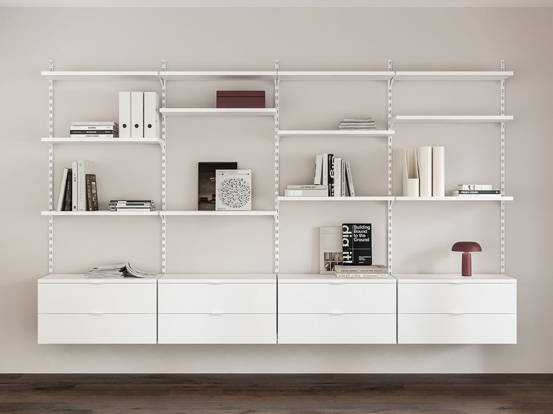 ON-WALL L-405 Bücherregal Wand | 323x200x44 cm