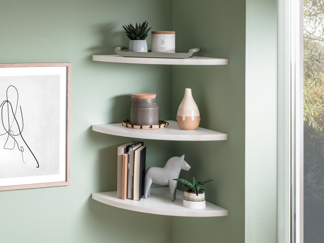 DESIGN Wandregal Wohnzimmer Ecke