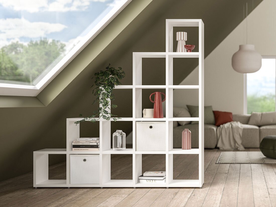 BOON 5x5 Stepped Shelf | Decor white