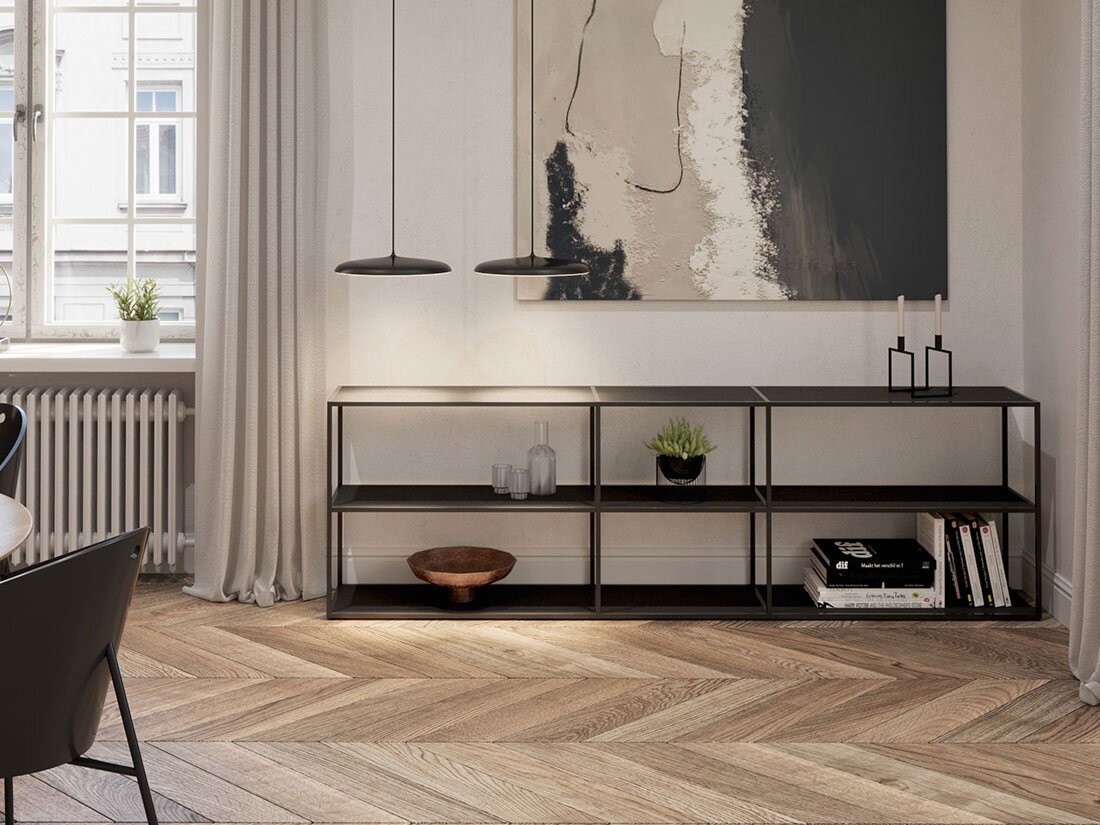 LIUM MIX-3x2 Shelving Unit | Decor black