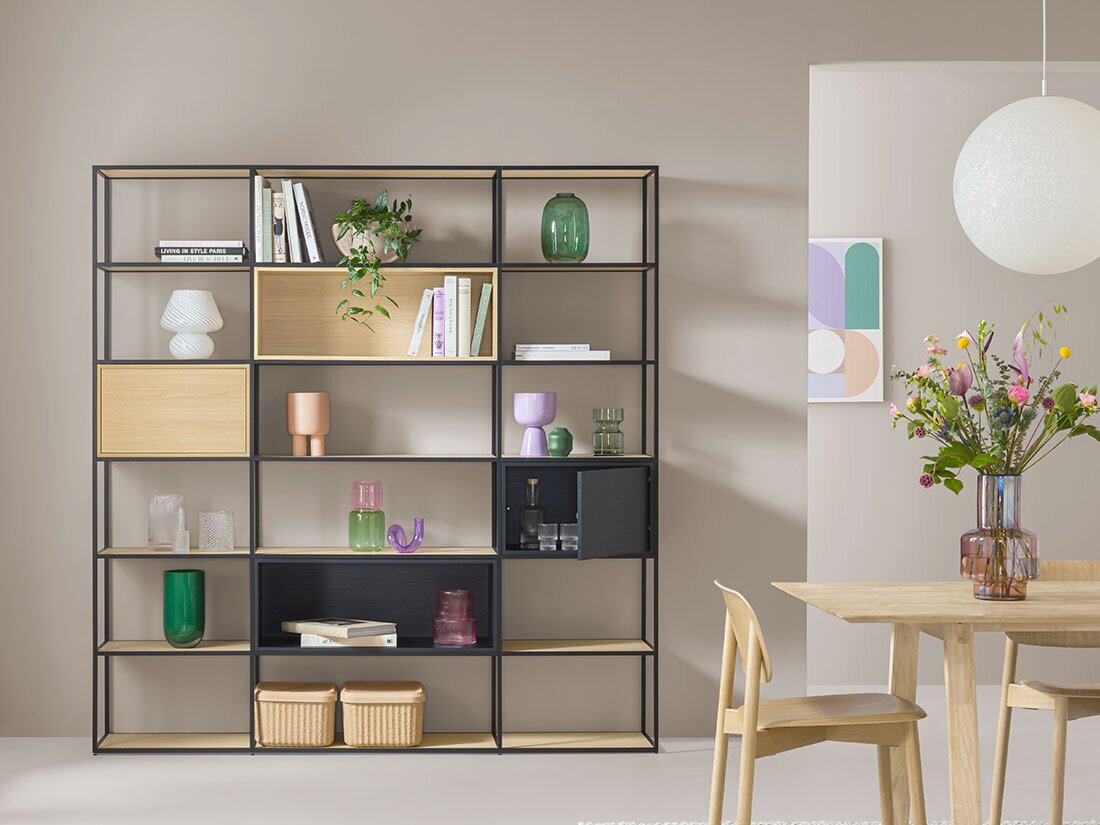 LIUM MIX-3x6-P Shelving Unit | 200x208x36 cm | Decor oak