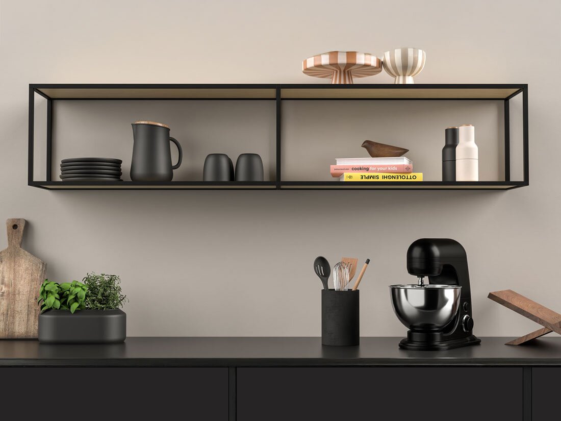 LIUM XL-2x1 Kitchen Wall Shelf | Theme Kitchen