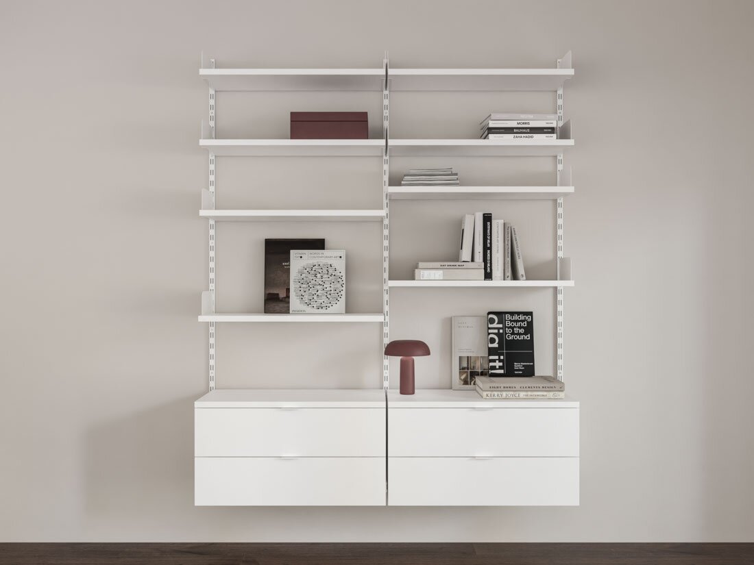 ON-WALL B-205 Regalsystem | 161x200x44 cm | Dekor weiß