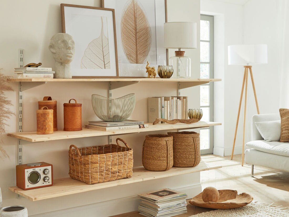 P-SLOT H2-51 Wandregalsystem | 160x100x42 cm | fichte/weiß