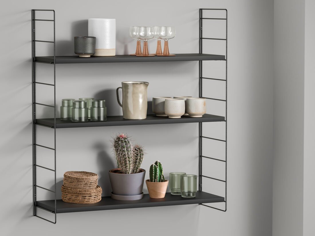 STEP XL-1x2 Étagère suspendue | Décor noir