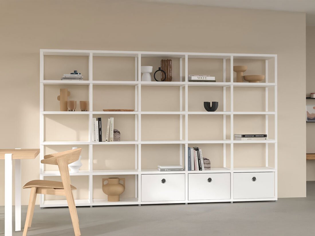 MAXX 3x6 Bookshelf | 174x218x33 cm white, black, wood | regalraum.com