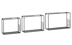 LYNN Shelf Cube - 3 pcs | 42x10x26 cm | black