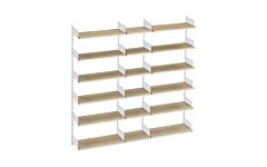 ON-WALL B-251 Shelving System | 207x200x32 cm (LxHxD) | Decor oak