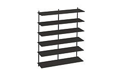 P-SLOT H2-201 Wall Shelving System | 160x200x42 cm (LxHxD) | Decor black