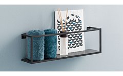 Wandregal Metall - AQUARIUM schwarz im Bad