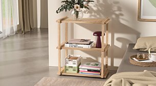 AIKO 1x2 Wooden Shelf | 65x75x36 cm (LxHxD) | oak/ash