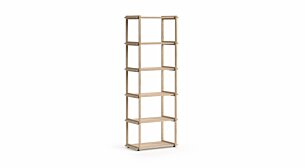 AIKO 1x5 Regalsystem Holz | 65x178x36 cm | eiche