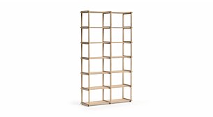 AIKO 2x6 Wooden Shelving Unit | 122x213x36 cm | oak