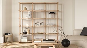 AIKO 3x5 Wooden Standing Shelf | 179x178x36 cm | oak