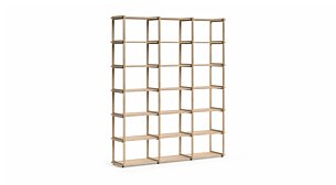 AIKO 3x6 Wooden Shelving Unit | 179x213x36 cm | oak