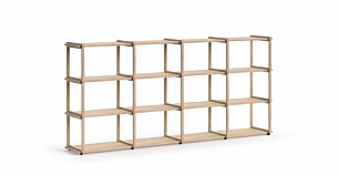 AIKO 4x3 Wooden Shelving Unit | 236x109x36 cm (LxHxD) | oak/ash