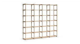 AIKO 4x6 Wooden Shelving Unit | 236x213x36 cm (LxHxD) | oak/ash