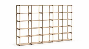 AIKO 5x5 Wooden Shelving Unit | 293x178x36 cm (LxHxD) | oak/ash