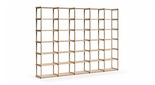 AIKO 5x6 Wooden Bookshelf | 293x213x36 cm (LxHxD) | oak/ash