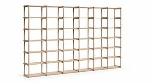 AIKO 6x6 Wooden Shelving Unit | 350x213x36 cm | oak