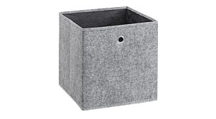 Aufbewahrungsbox Cord/Filz | Dekor grau
