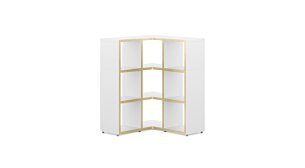 BOON 3x3 Eckregal | 88/88x112x33 cm | weiß/eiche