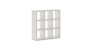 BOON 3x3 9 Cube Storage Unit | 110x112x33 cm | white/oak