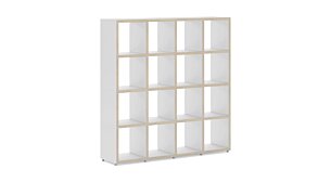 BOON 4x4 Regalsystem | 145x147x33 cm | weiß/eiche