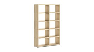 BOON L-2x5 Bücherregal | 117x183x33 cm | eiche