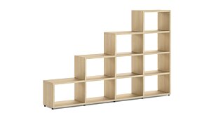 BOON L-4x4 Stufenregal | 231x147x33 cm | eiche