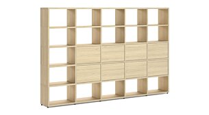 BOON L-5x5-P1 Regal mit Türen | 288x183x33 cm | eiche
